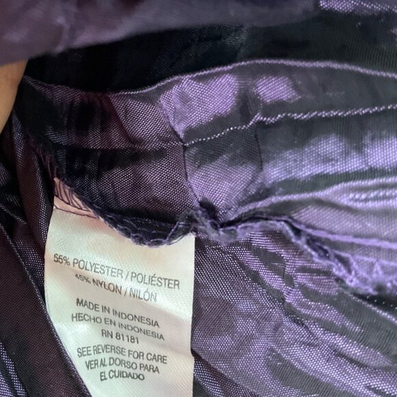 Vintage Y2K Agora Sz.Medium Blouse Purple Crinkle Frill Fairy Whimsygoth - Picture 8 of 10